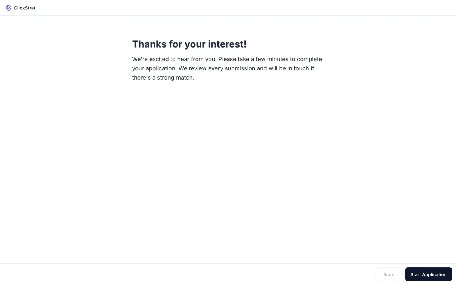 The first screen a person sees when they open the workflow link